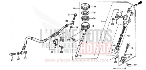 REAR BRAKE MASTER CYLINDER CBR900RRV de 1997